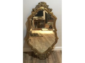 Carved Gold Gilded Belgium Bev. Oval Mirror