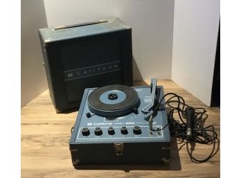 Vintage Caliphone 1815K Turntable/microphone/speaker In Carrying Case