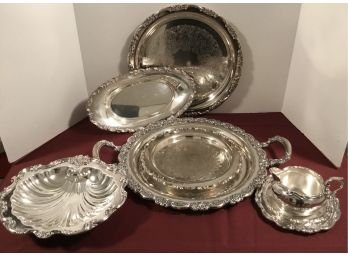 Silver Plated Lot #1, 8 Pieces Lot Of Detailing