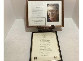 Pres. George W. Bush Inauguration Invitation + Signature