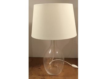 Contemporary Glass Lamp W White Shade