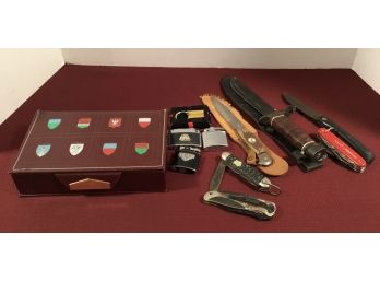 Hickok Leather Case, Knives & Lighters