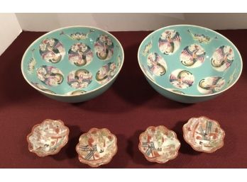 Pr. Antique Chinese Bowls/japanese Mini Bowls