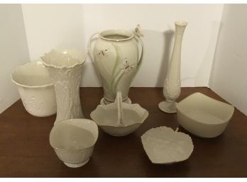 Lot Of 8 Lenox Porcelain Vases/ Butterfly/dishes