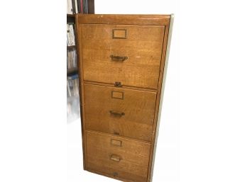 HUGE Antique Oak File Cabinet -3 Drawers (Each Measure 15' X 20' X 25')