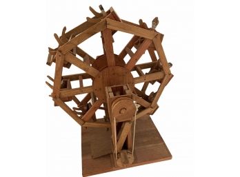 Handcrafted Functional Wood Ferris Wheel Toy - Measures 17' Tall.