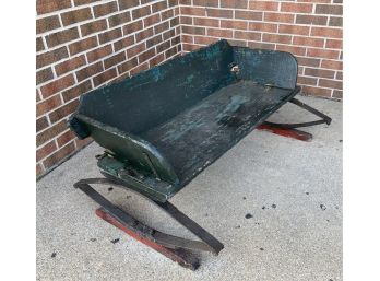 Antique Wood Sleigh Seat With Rockers 40' X 26' X 18'