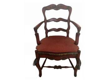 Old  French Side Chair With Rush Seat -  37' Tall