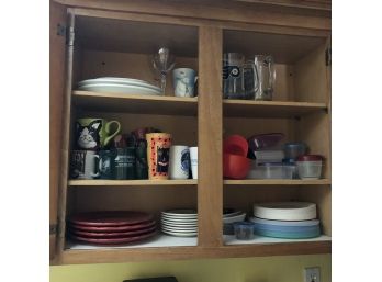 Cabinet Lot: Dishes, Glassware, Mugs