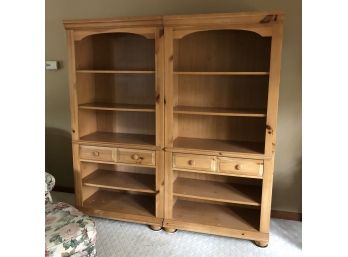 Broyhill Tall Wooden Bookshelves With Storage