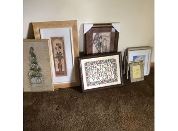 Assorted Framed Art Pieces And Picture Frames