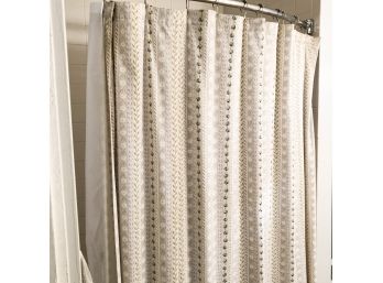 Fabric Shower Curtain In Vine Stripe Pattern