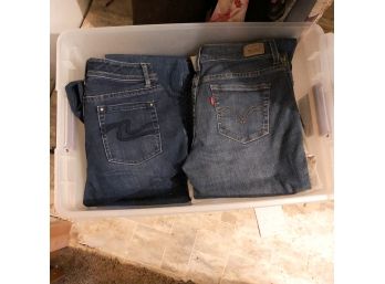 Lot Of Denim Jeans And Dress Pants Size 4-6
