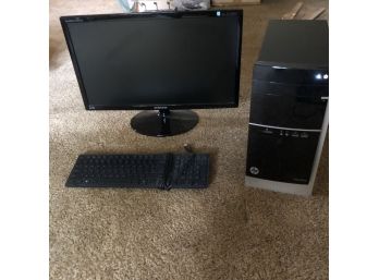 HP Pavilion 500 PC With Monitor And Keyboard