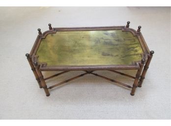Vintage Mid-century Modern French  Provincial Style ? Coffee Table With Removable Brass Top / Tray