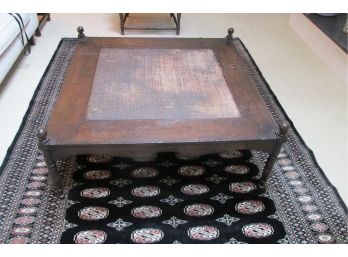 Mid-Century Modern Wood And Wicker Coffee Table.