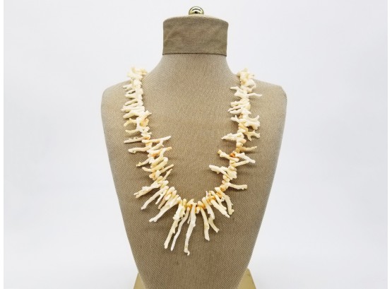 Vintage Coral Branch Necklace By Les Bernard