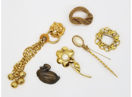 Vintage Gold Tone Pins - Givenchy And More