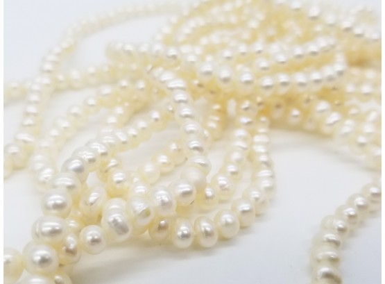 Over 8 Feet Genuine Freshwater Cultured Baroque Seed Pearls Strand