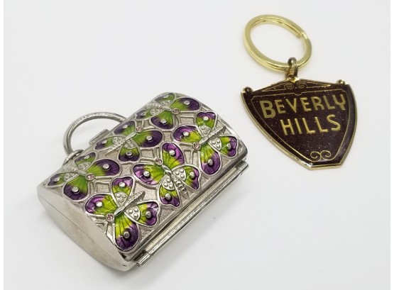 Judith Leiber Purse Charm And Beverly Hills Key Chain