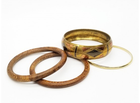 Collection Of Bangles Brass And Wood