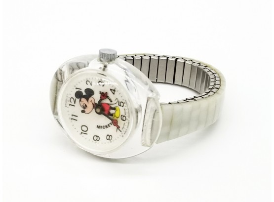 Vintage 1973 Mickey Mouse Lucite Bubble  Bradley Watch