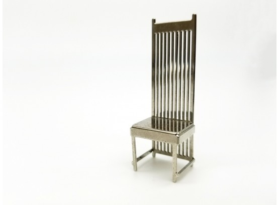 Frank Lloyd Wright Silver Tone 'Robie's House Chair' Figural Brooch