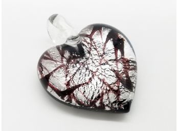 A Glass Hart Pendant, Possibly Murano