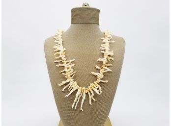 Vintage Coral Branch Necklace By Les Bernard