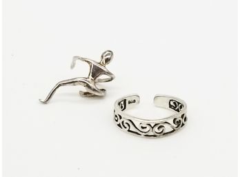 Sterling Toe Ring And Ear Clip