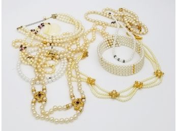 Collection Of Good Quality Faux Pearl Necklaces