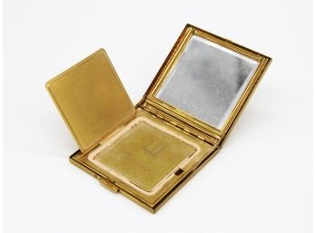 A Vintage Brass Art Deco Compact By Dunhill