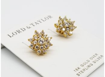 18K Gold Over Sterling Setting Earrings From Lord And Taylor