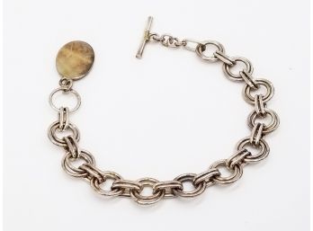 Sterling Link Bracelet With Toggle Clasp