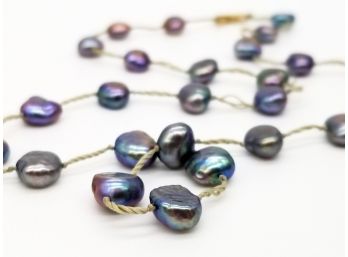 Beautiful Black Freshwater Pearl Necklace