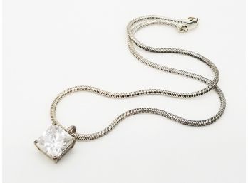 Clear Stone On Sterling Chain