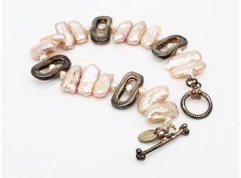 Sterling And Pearl Bracelet