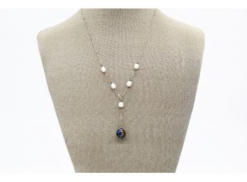 Globe Necklace With Seed Pearls