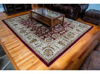 Area Rug In Maroon And Gold