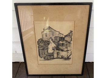 Framed Etching Signed Alfred Hutty
