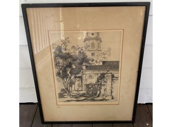 Framed Etching Signed Alfred Hutty