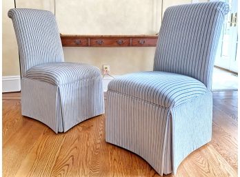 Pair Of Custom Upholstered Slipper Chairs