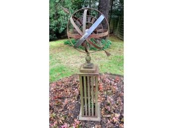 Signed Armillary Outdoor Sculpture