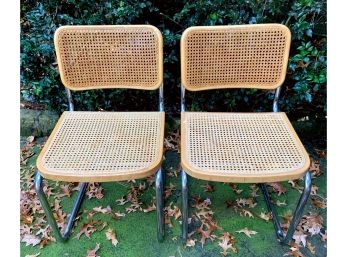 Pair Of  High Quality Iconic MCM Cane Chairs - Made In Italy