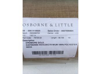 32.1 Yards Of Osborne & Little Dromore Gold Fabric (F6720-22)