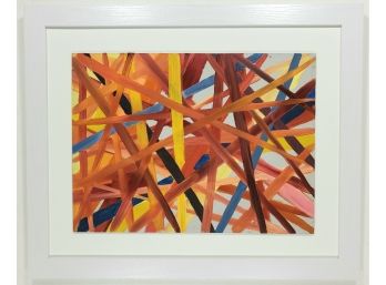 Elaine Herman - Color Line Abstraction I - Artist Signed - Original Acrylic On Board