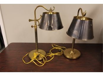 Great Pair Of Brass Desk Lamps
