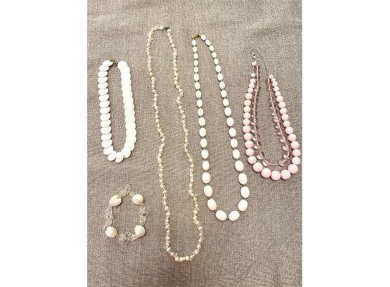 White And Pink Beaded Grouping