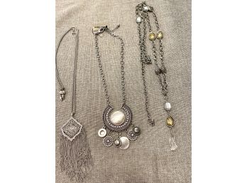 Three Fashion Necklaces With Pendants