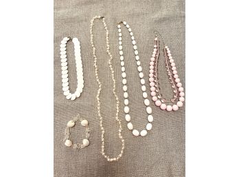 White And Pink Beaded Grouping